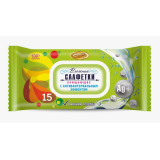 Влажные салфетки  15шт Vestar Очищающие с антибак эффектом (эконом, с клапаном) *100 4534