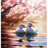 Мозаика со стразами 20х30 на рамке AК2030081 утки