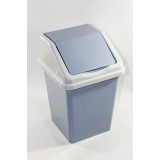 Ведро д/мусора с подвижной крышкой 5л (серо-синий/светло-серый)*8 7832