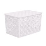 Корзинка Ромашки 14л 350х245х205мм с крышкой белый*12 5353