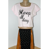 Костюм домашний Мальвина (футболка+штаны) (44-54) (прод по 6) буквы розов