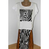 Пижама жен Мальвина (футболка+капри) 44-54р (прод по 6) 0109 зебра