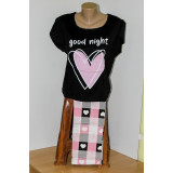 Пижама жен Мальвина (футболка+капри) 44-54р (прод по 6) 0110 черный