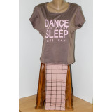 Пижама жен Мальвина (футболка+капри) 44-54р (прод по 6) 0108 т. бежев