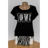 Пижама жен Мальвина  (футболка+шорты) 44-54р (прод по 6)  44113 Love черный