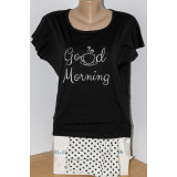 Пижама жен Мальвина  (футболка+шорты) 44-54р (прод по 6)  4490 черный