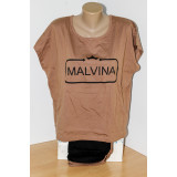 Пижама жен Мальвина  (футболка+шорты) 44-54р (прод по 6)  4495 черно-коричн