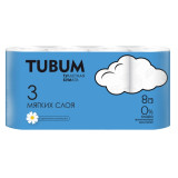 Туалетная бумага TUBUM 3слоя 8 рулона Ромашка (белая)*8 7869
