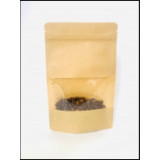 Пакет №13 Дой-пак 150*240 (45+45) бум крафт с окном 140мм с замком zip-lock (прод по 100шт) 7620