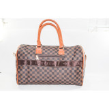 Сумка дорож жен. GE-001-2 (30х45) клетка коричн