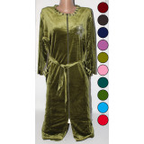 Халат жен. Zaman велюр на молнии 50-60р (прод по 6) голубой