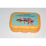 Ланч-бокс 0,85л с декором Веселые надписи (желт.) *15 6976 (шт.)