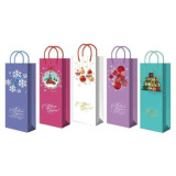 Подарочный пакет ламинированный со шнуром НГ 12*36+8см (B436-440) (прод по 1)*200 ПБР63217 0238