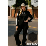 Костюм жен Мальвина (кофта + штаны) (48-56) (прод по 5) полоса белый