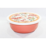 Миска с крышкой 3,2л с декором оранжевый*12 0417