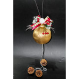 Украшение новогоднее подвесное Шар золото