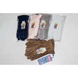 Перчатки детс. 4# Лабубу мех (прод по 12) 18см