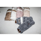 Перчатки жен. K-1 мех+норка (прод по 12) 19см без пальцев