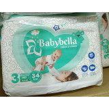 Подгузник детский BABYBELLA BABY DIAPERS №3(34) 4-9кг  0534