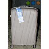 Чемодан пластик (цена за 3шт) 4 колеса т. бежев