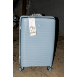 Чемодан пластик (цена за 3шт) 4 колеса голубой