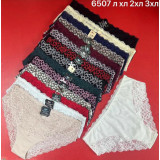 Плавки жен (L-3XL) (прод по 3) 6507 черно-розов