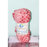Плед мех Шашечка 180х200 т.розовый