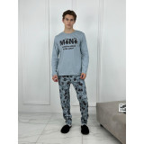 Пижама муж.Lider (кофта+штаны) 50-60 (прод. по 6) Мишка серый