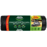 Пакеты д/мусора Master FRESH  60 литров, 20 штук (ЧЕРНЫЕ) 9мкм *50 0182