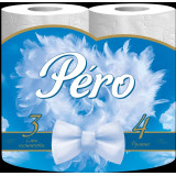Туалетная бумага PERO WHITE 3 слоя 4 рул 16,3 м белый *12 8042