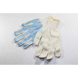 Перчатки 7,5 кл Профи Лайт с ПВХ точка серый 17800 (прод по 10) *200