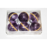 Набор шаров новогод. d 8см (6шт) 2020-37 фиолет