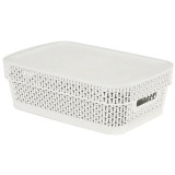 Корзина д/хранения Keeplex Ajur с крышкой 3л 28,1х18,5х8,9см белое облако*12 4184 УЦЕНКА!!!