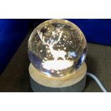 Ночник настольный шар с USB Олень