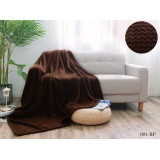 Плед ВЕЛЬСОФТ арт.001-RPN Зигзаг Коричневый 150Х200  1494