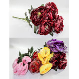 Букет цветов искусств. №517 D=15см (5цветков) L 50см (уп. 10 Цена за уп!)