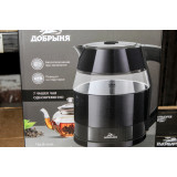 Чайник Добрыня эл. DO-1267D 1,8л 1800Вт стекло металл,чернильные вставки