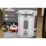 Чайник Добрыня эл. DO-1271G 1,8л 1800Вт плс/стекло серый