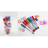 Набор подарочный д/девочки в стакане Ушки (ручки цв,резинки,помад гигиенич,ластик) Без этикетки