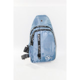 Сумка-бананка муж 1570 (18*28) голубая