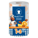 Полотенца бумажные HOME Chef Пряности 1=3 2 слоя 33 м 1 рулон лист 25*23 белый *12  5112