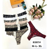 Стринги жен  (M-XL) (прод по 3) 8387 пудра