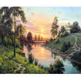 Картина рисование по номерам 50х65 LMZ 5069 церковь у реки