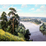 Картина рисование по номерам 50х65 LMZ 5078 река в лесу