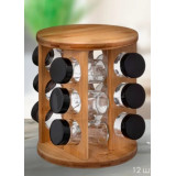 Набор банок для спец 12шт стек, бамбук на подст 531-В66-12SZH 0287