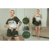 Пижама жен Мальвина (майка+шорты+футболка) 44-54р (прод по 6) 44127