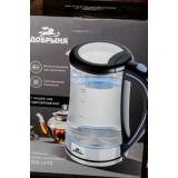 Чайник Добрыня эл. DO-1275 1,8л 1800Вт стекло