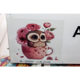 Алмазная живопись без рамы 25х25 АК-2020001 сова