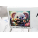 Алмазная живопись без рамы 25х25 АК-2020031 мишка с цветами