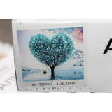 Алмазная живопись без рамы 25х25 АК-2020067 дерево в сердце
